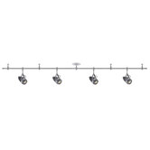 Low Voltage Track and Monopoint Four Light Lotus LED Luminaire Kit in Brushed Aluminum