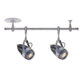 Low Voltage Track and Monopoint Two Light Lotus LED Luminaire Kit in Brushed Aluminum