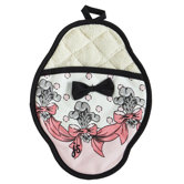 Feather De Lis Scalloped Pot Mitt