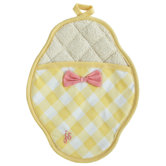 Giant Gingham Yellow Scalloped Pot Mitt