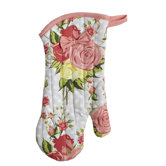 Autumn Rose Floral Oven-Mitt with Bow