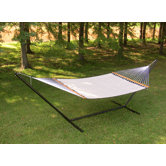 Poolside Double Fabric Hammock with Stand