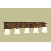 Ponderosa Pine Five Light Glacier Vanity Light