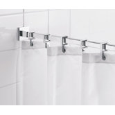 Square 98" Max Shower Rod with Curtain Hooks