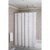 Teal Rings Fabric Shower Curtain