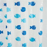 Wiggly Fish Vinyl Shower Curtain