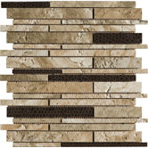 Archaeology 12" x 12" ColorBody Porcelain Strip Mosaic in Babylon