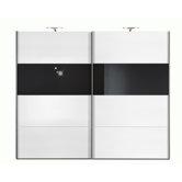 Style Sliding Door Wardrobe with Black Glass
