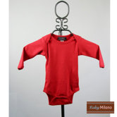 Long Sleeve Infant Bodysuit in Red