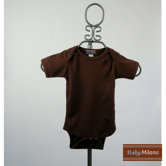 Short Sleeve Infant Bodysuit in Brown