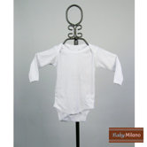 Long Sleeve Infant Bodysuit in White