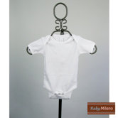 Short Sleeve Infant Bodysuit in White