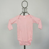 Long Sleeve Infant Bodysuit in Light Pink