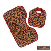 Bib and Burp Cloth in Leopard Print