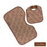 Bib and Burp Cloth Set in Giraffe Print