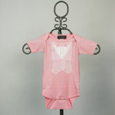 Pink Tuxedo Vest Infant Bodysuit