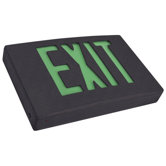 Remote Capable LED Exit Sign in Green LED and Black Housing with Battery Backup