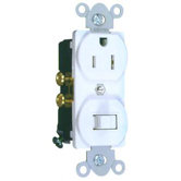 Combination Single Pole Switch and Receptacle in White