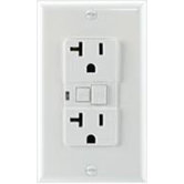 20A Ground Fault Circuit Interrupter with Wall Plate in Black