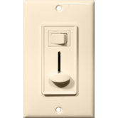 Slide Single Pole Dimmer with Switch in Almond