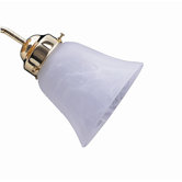 Faux Alabaster Swirl Bell Glass Shade in White