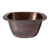 Hand Hammered Copper Large Square Bar/Prep Sink
