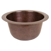 Hand Hammered Copper 16" Round Bar/Prep Sink