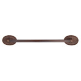 Hammered Copper 18" Towel Bar with Oval Backplates