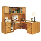 Contemporary L-Shape Executive Desk with Hutch Top (Left)