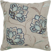 Beige and Blue Decorative Pillow