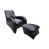 Cahill Leather Chair with Ottoman