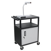 34" High,  AV Cart Table with Locking Cabinet/Electric