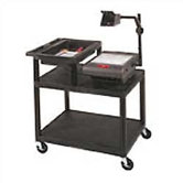 Stand-Up Table for Large Overhead Projectors with Top Shelf Storage Tray