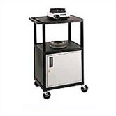 34" High Open Shelf Endura Equipment Table with Locking Cabinet