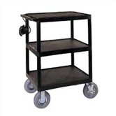 44" High Open Shelf Endura Video Table with Pneumatic Tires