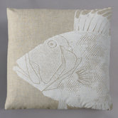 Dory White Pillow on Natural Linen