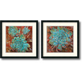 Blue Agave Framed Print by Jillian David Design (Set of 2)