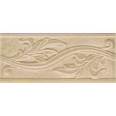 Ash Creek 4" x 9" Glazed Ceramic Flora Accent Tile in Almond