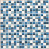 Legacy Glass 5/8" x 5/8" Glass & Stone Mosaic Tile in Ocean Blend