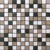 Peel-n-Stick 1" x 1" Mosaic in White/Green Mix