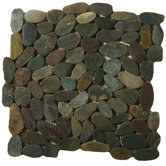 12" x 12" Flat Rivera Pebble Mosaic in Green
