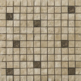 1" x 1" Travertine Split Face Mosaic in Compound Beige