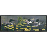 Ducks in Water Wall Plaque with Wooden Pegs