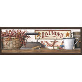Country Laundry Wall Art - 7" x 20.5"