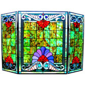 Tiffany 3 Panel Bronze Fireplace Screen