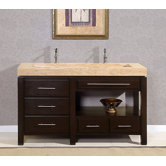 60" Stanton Modern Bathroom Double Vanity Integrated Sink Cabinet