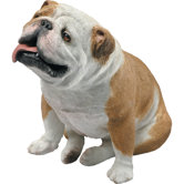 Original Size Begging Bulldog Sculpture in Fawn