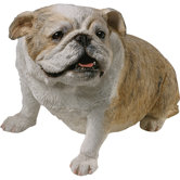 Original Size Sitting Bulldog Sculpture in Brindle