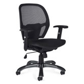 Mid-Back Mesh Tilter Executive Chair with Fixed Height Molded Arms