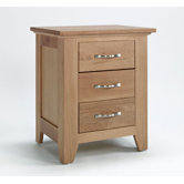 Sherwood Oak 3 Drawer Bedside Table